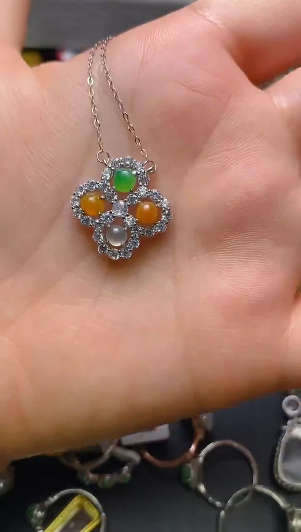 银S925镶嵌戒指翡翠百内无证书