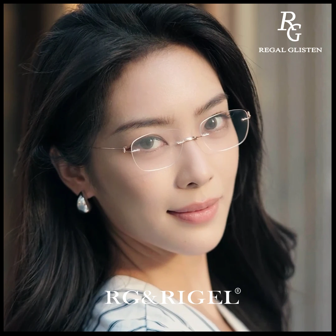 RG一山无框款无度数高级感无边框女士无框超轻近视无框眼镜