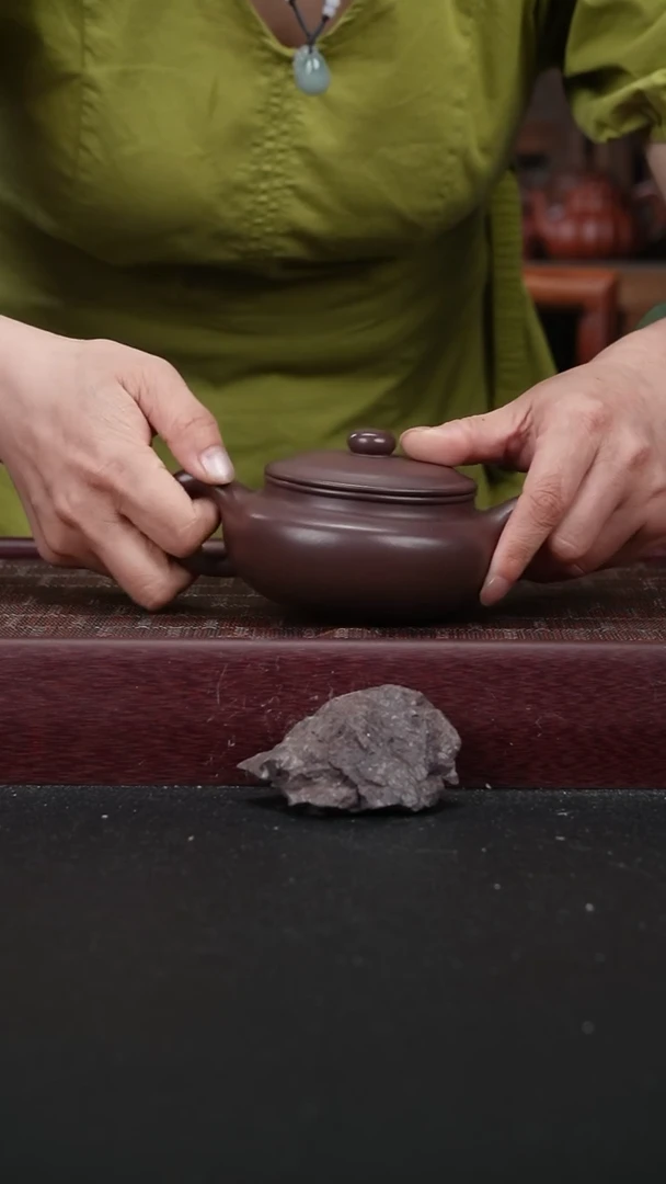 茶壶紫砂MB紫泥扁腹