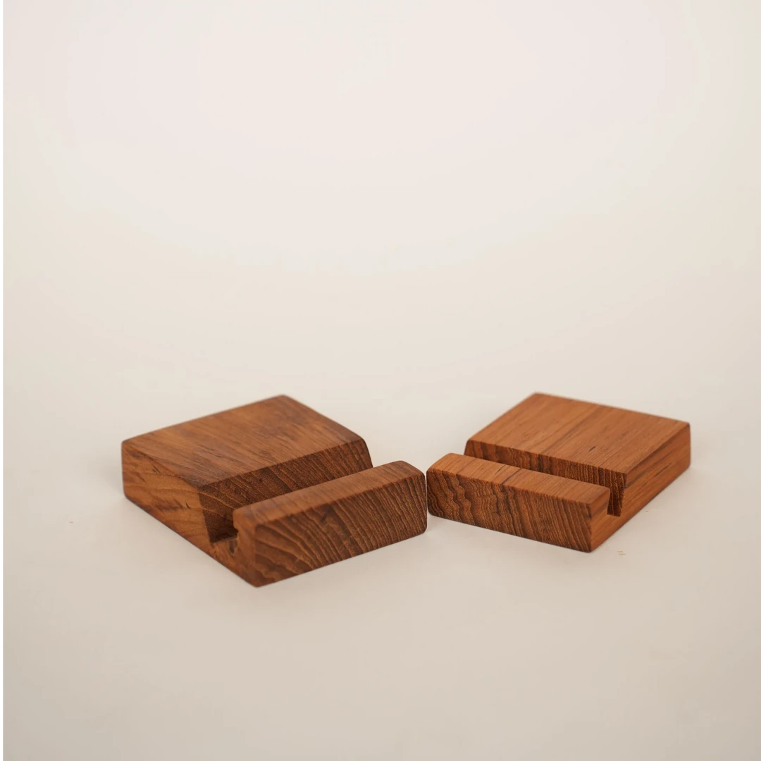 缅甸柚木便携手机支架菜板支架多功能手机追剧神器架子木质底座