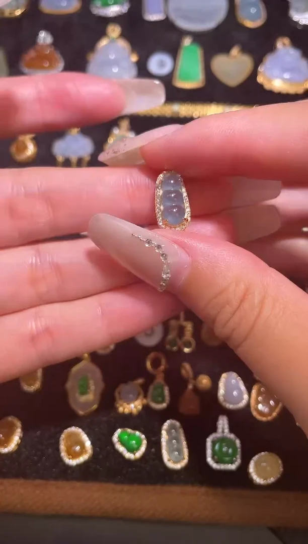 颈饰银S925镶嵌翡翠天然a货翡翠