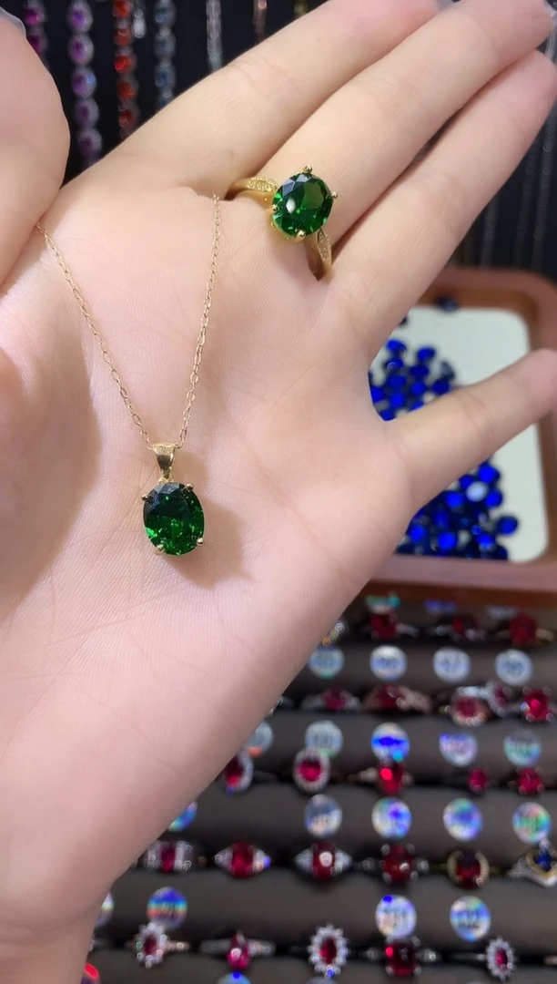 吊坠(赠链)银S925镶嵌碧玺810金色