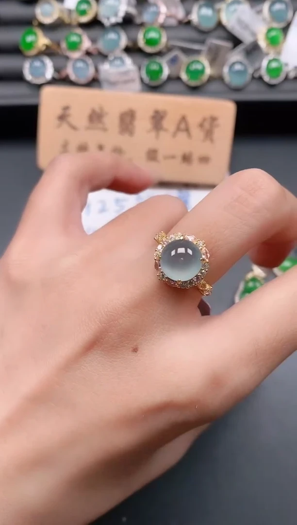 银S925镶嵌戒指翡翠11111