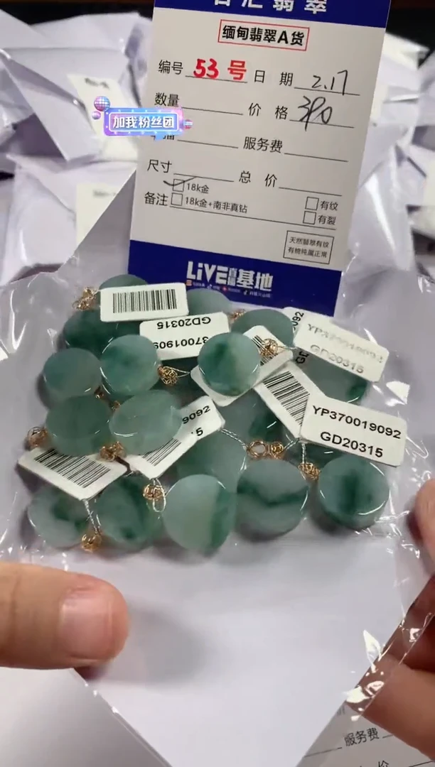 【闪购商品】翡翠颈饰18K金镶嵌多样性发货，发一件