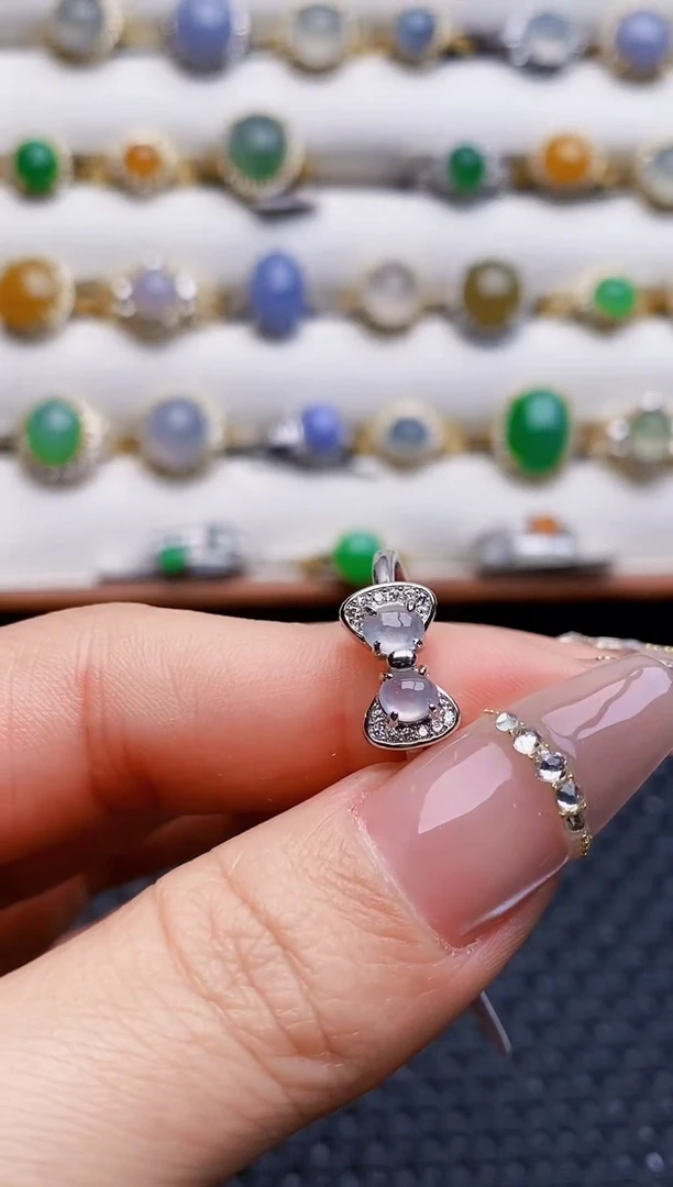 银S925镶嵌戒指翡翠7038