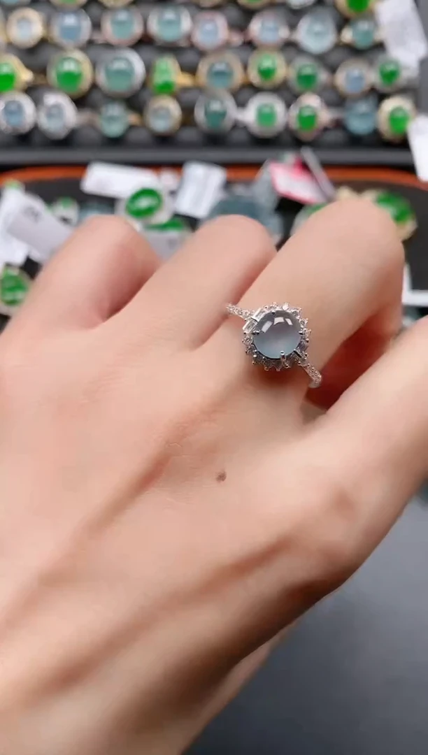 银S925镶嵌戒指翡翠11