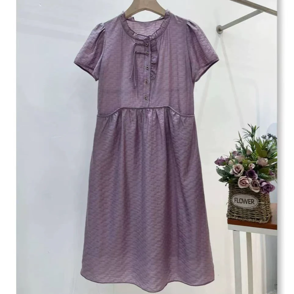 【W811紫色绿色】MYY2025时尚百搭2025新款洋气连衣裙