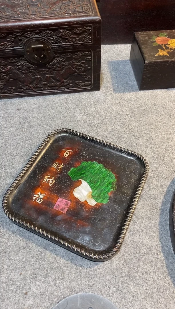 香榧木紫檀拆件雕刻板以直播间实物为准微瑕老物件