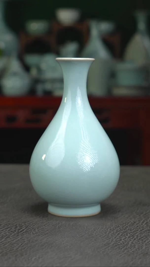 天青玉壶春瓶精品福利~帆