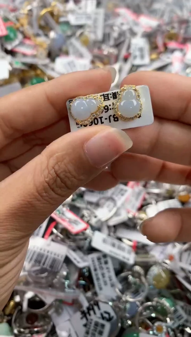 银S925镶嵌戒指翡翠666---5