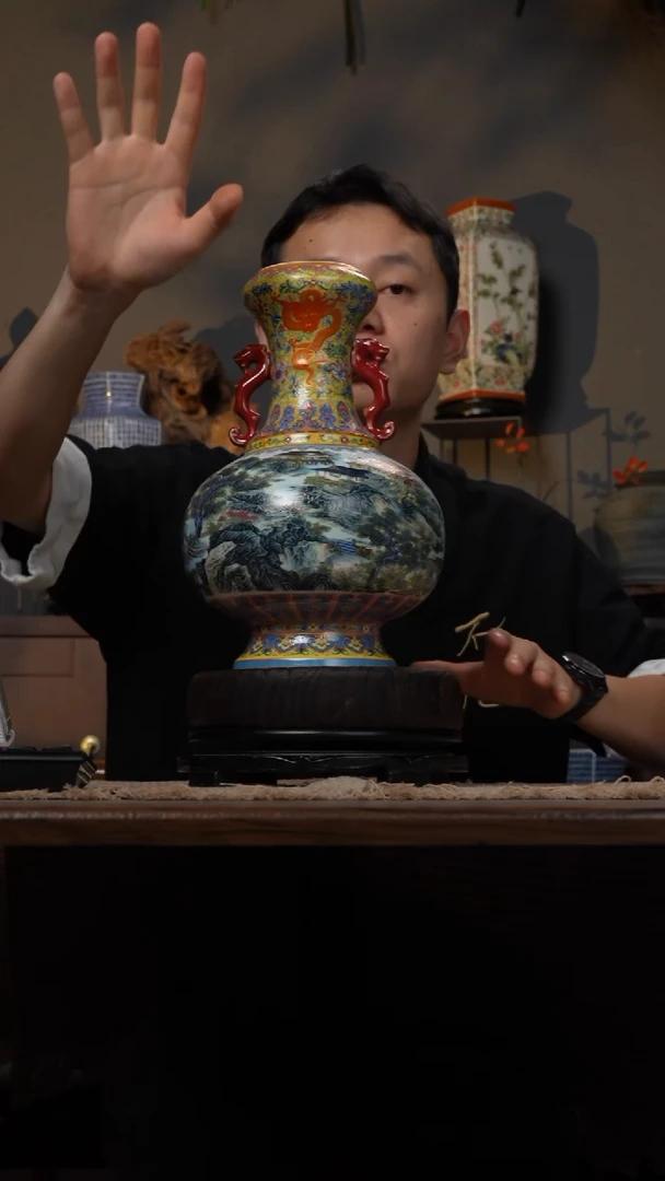 摆件WN问泥景德镇陶瓷花瓶摆件