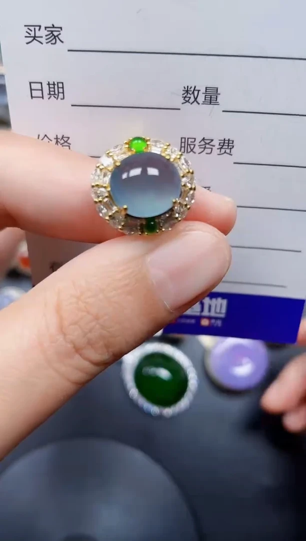 银S925镶嵌戒指翡翠180