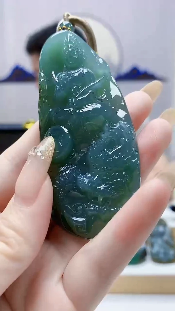 未镶嵌定制翡翠小**.4917DD-毛货挂件