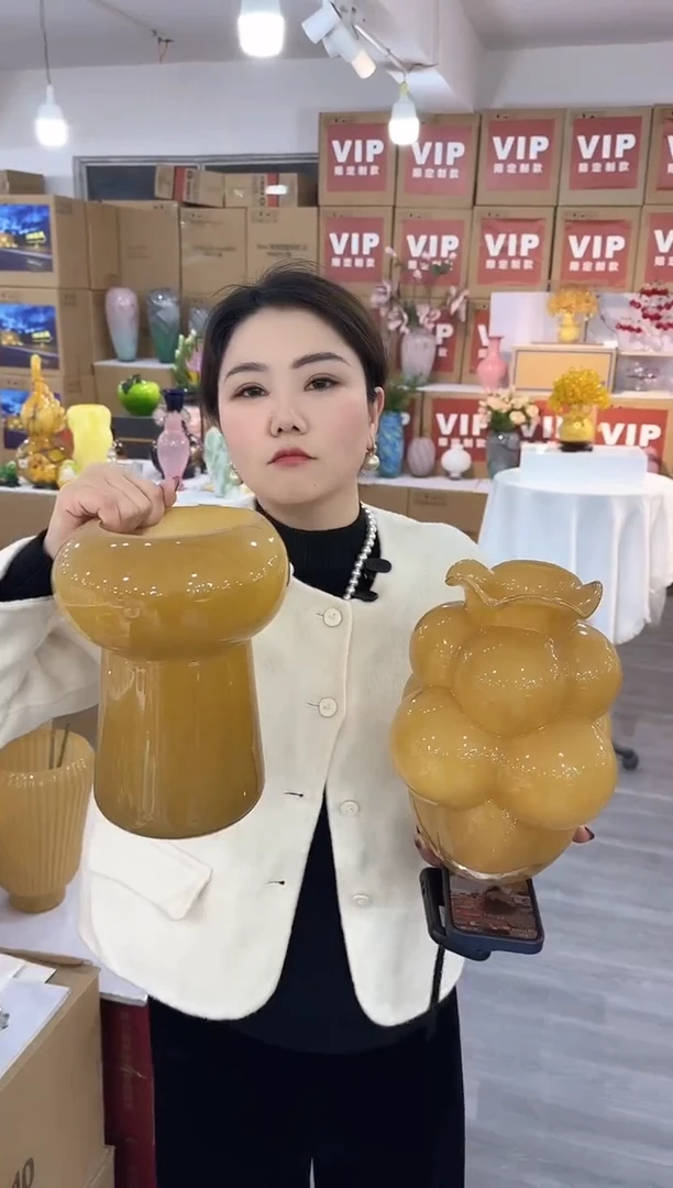 【闪购商品】琉璃泰疆花器D-26晚一对