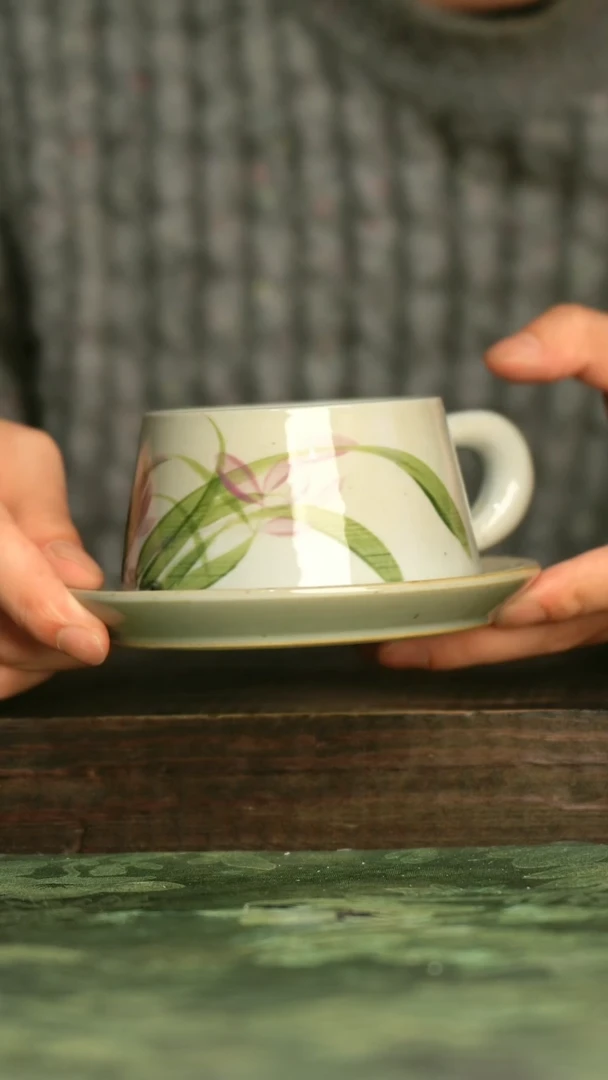 陶瓷青诗集手工手绘瓷器