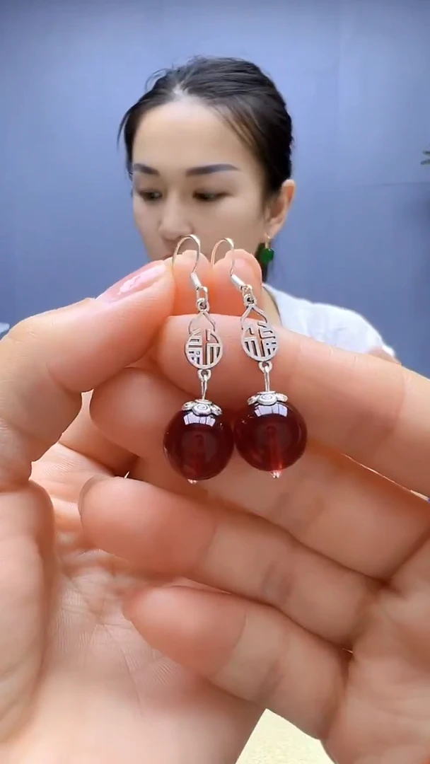 血珀颈饰银S925镶嵌随昔diy颈饰