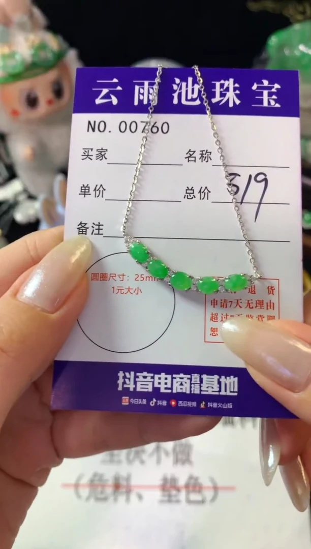 颈饰银S925镶嵌翡翠翡翠
