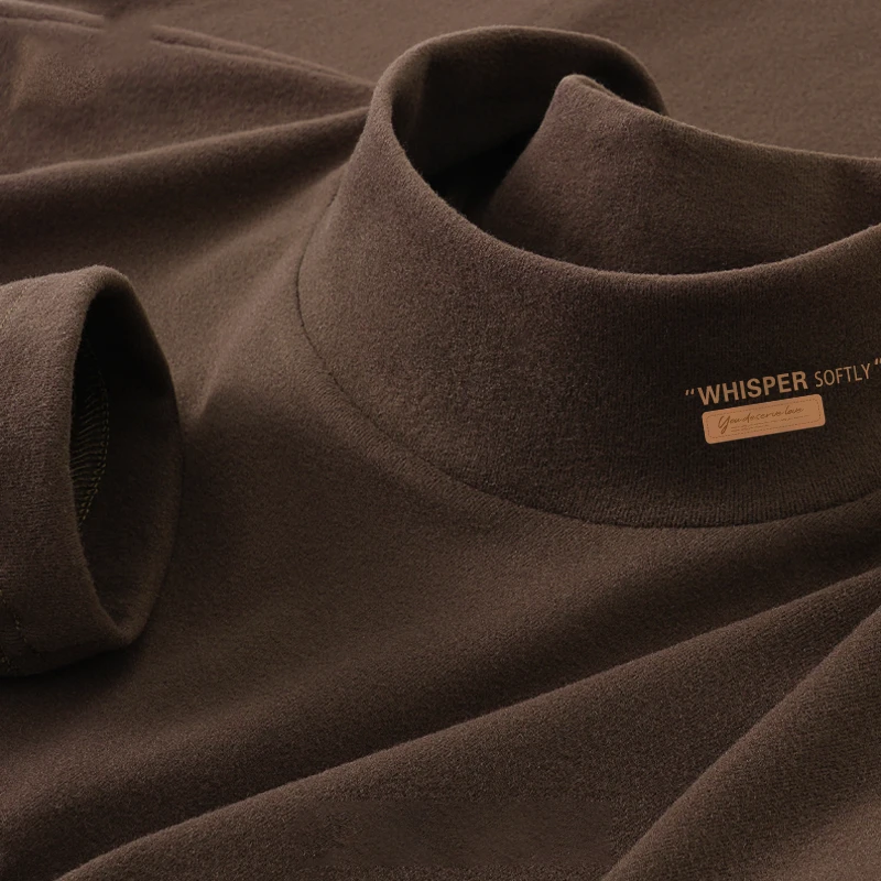 秋冬长袖保暖德绒高领男士秋冬加绒打底T恤修身加厚男士内搭户外