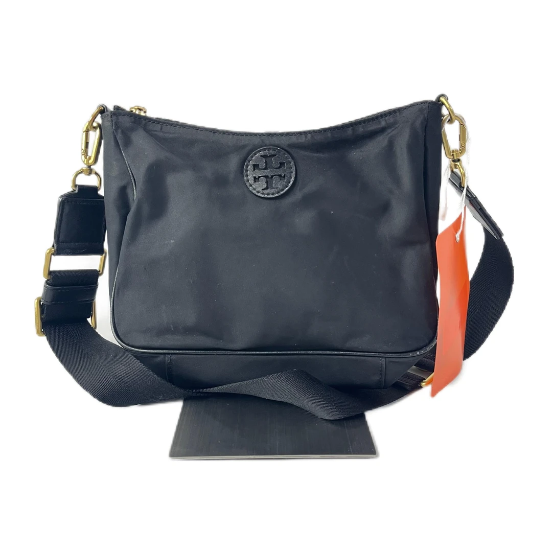 95新 TORY BURCH/汤丽柏琦 黑色logo尼龙单肩斜挎包 Y-6085-B