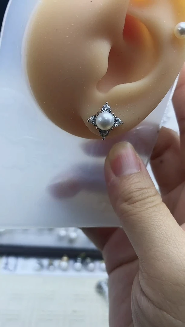 合金耳饰淡水珍珠17