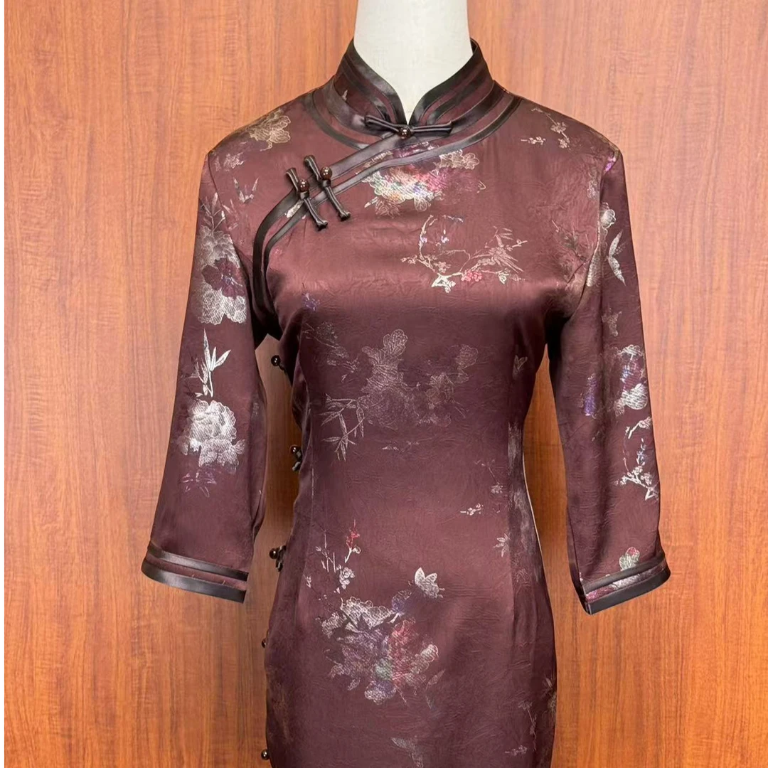 【金线红】2024年春秋新款百搭日常大方旗袍