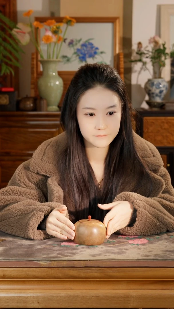 金丝楠枯木花纹茶叶罐