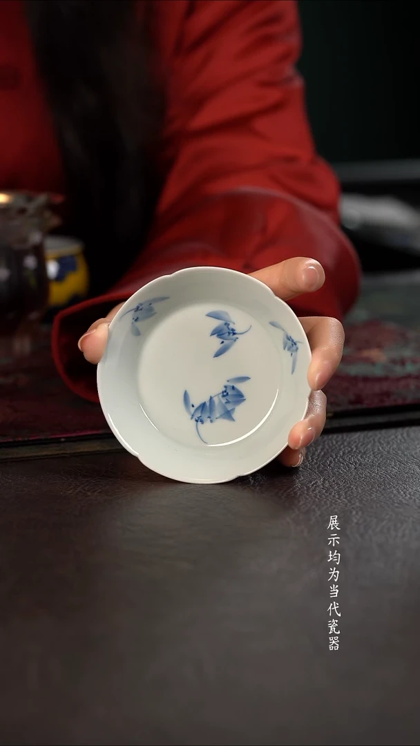 厚力煊兰花头花口杯垫 随机