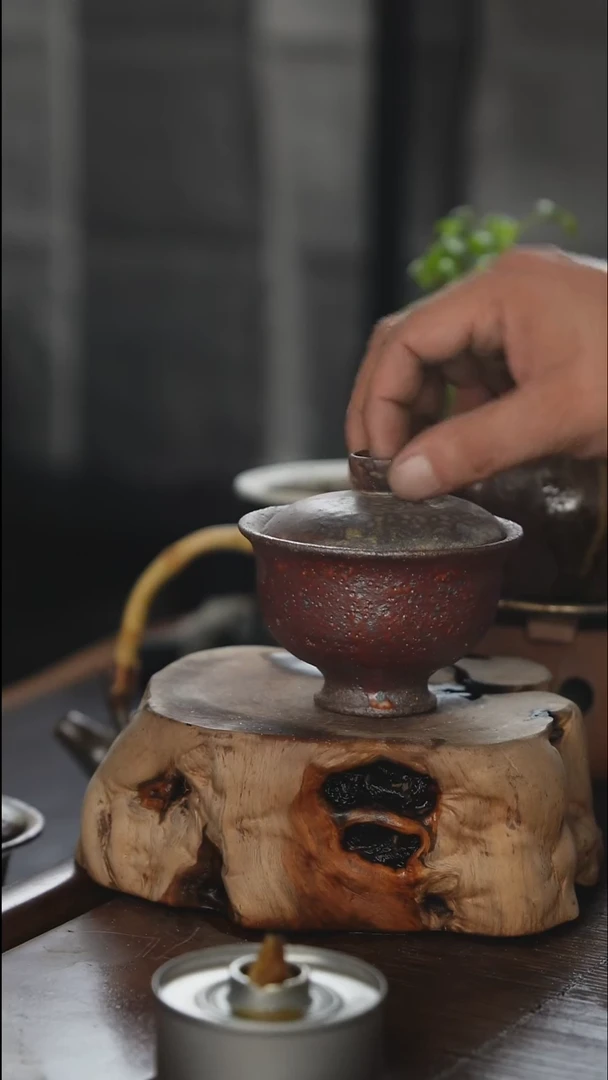 紫砂全手工元宝盖碗