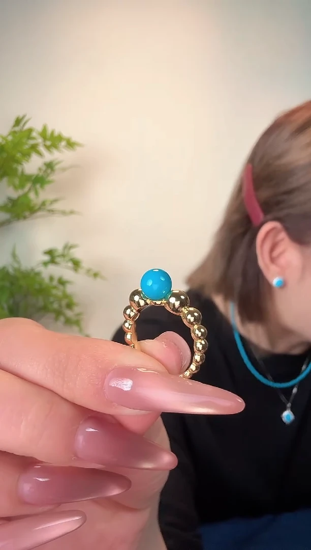 银S925镶嵌绿松石戒指04