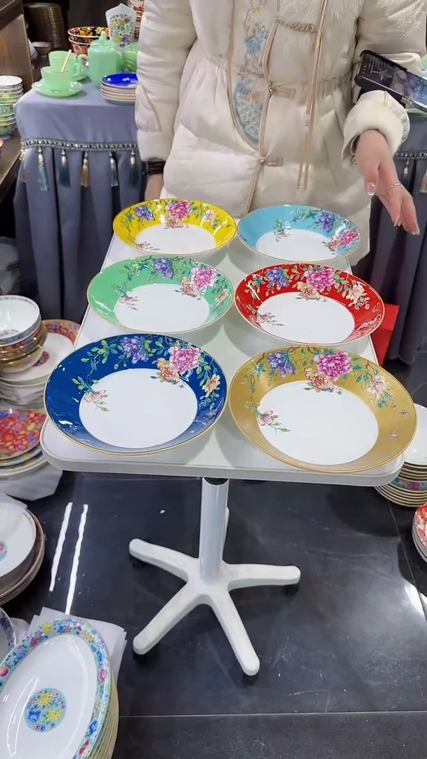 【闪购商品】瓷片  8英寸圆深盘6个景德镇陶瓷【秦坊】