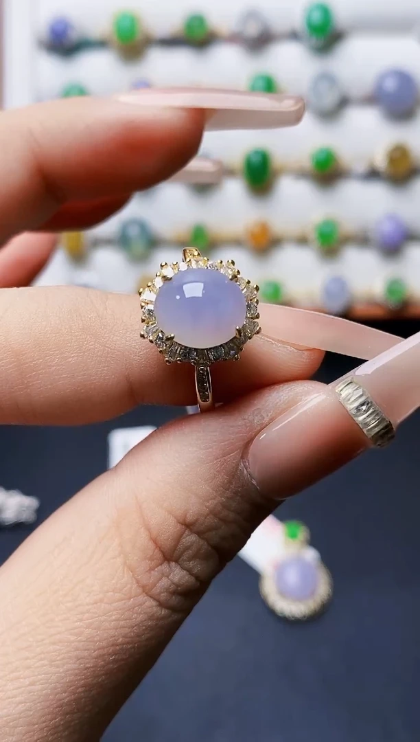 银S925镶嵌戒指翡翠0598