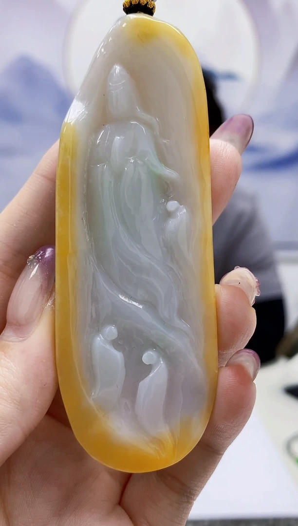 定制翡翠未镶嵌5060jw-毛货挂件89