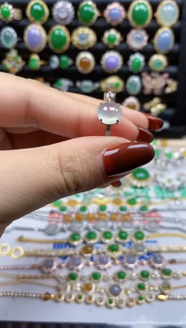 银S925镶嵌戒指翡翠4981