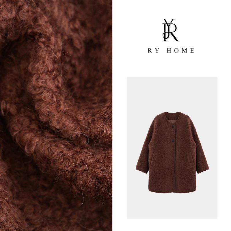 【容雨RYHOME】羊驼毛＋羊毛秋冬新款中长款大衣W1695