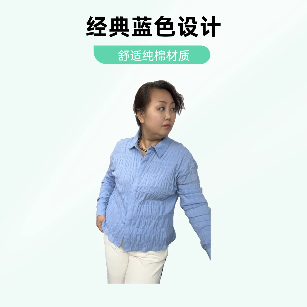 修身衬衫女时尚休闲百搭长袖棉质纯色衬衣