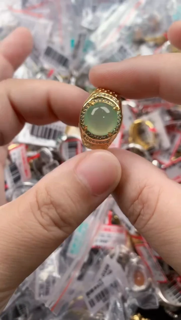 银S925镶嵌戒指翡翠1111----6