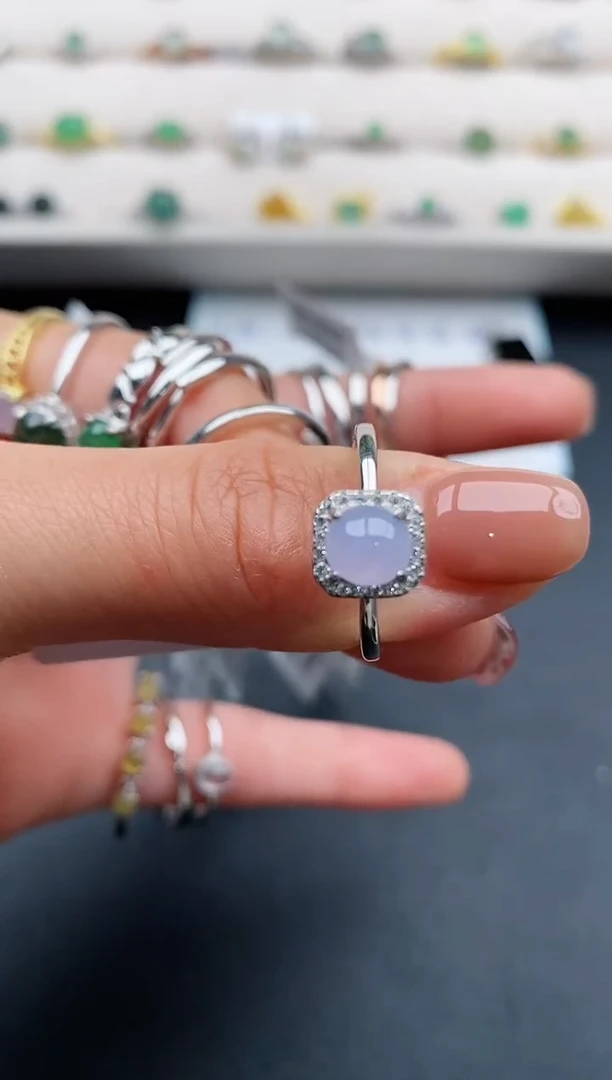 银S925镶嵌戒指翡翠33333333+5