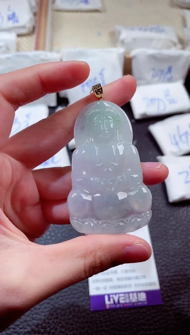 翡翠18K金镶嵌颈饰00000340