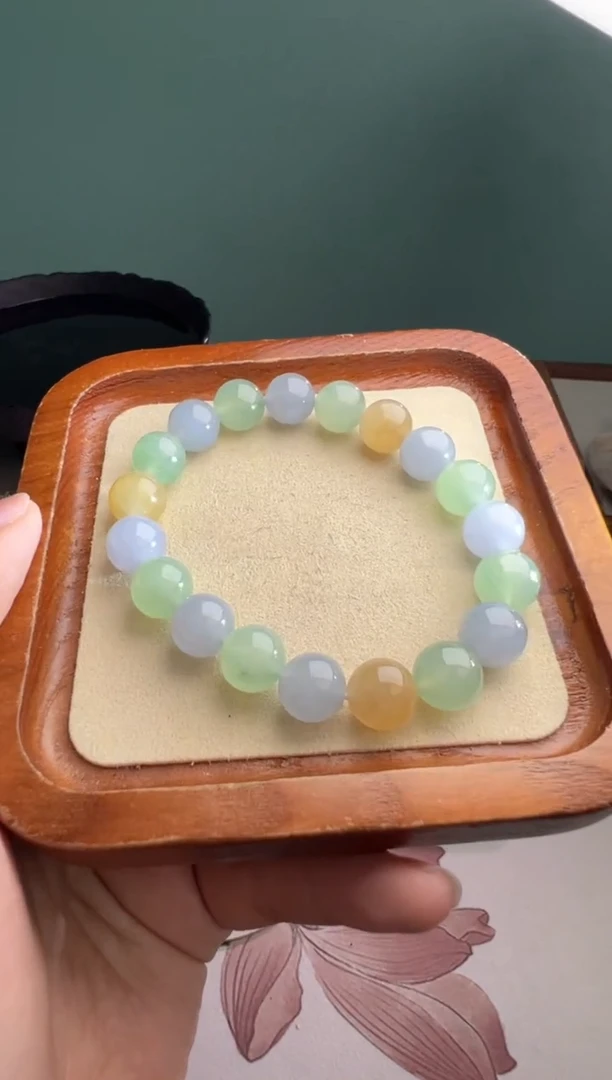未镶嵌定制翡翠马卡龙手串