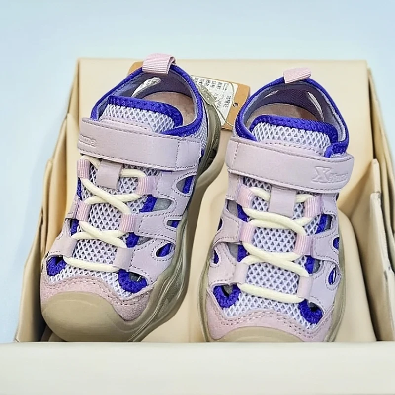 希鹿玛夏款休闲魔术贴男包头夏季女凉鞋时尚网鞋运动鞋女宝镂空