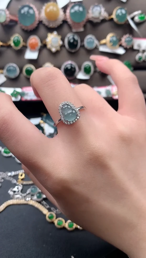 【闪购商品】翡翠戒指银S925镶嵌42141