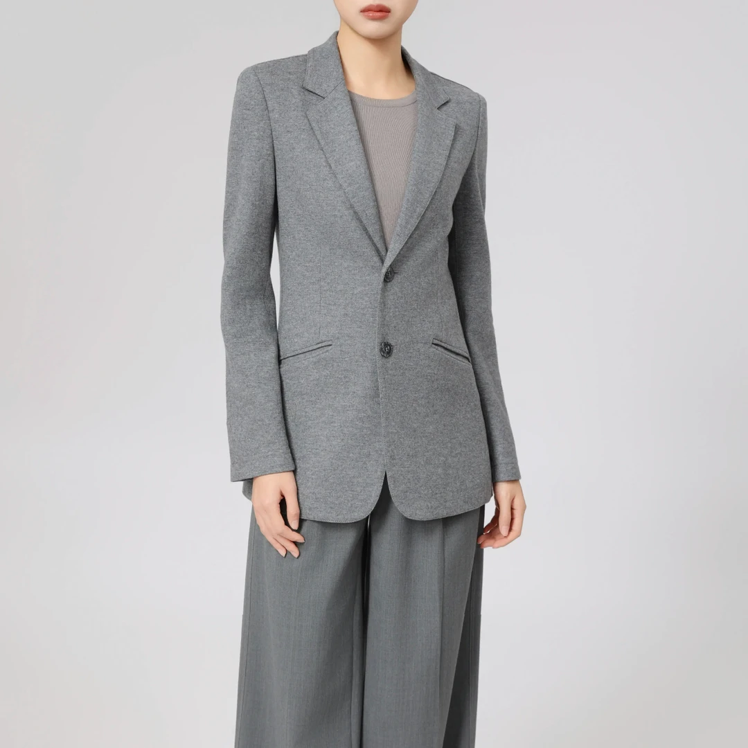 AMASS/阿玛施新款绵羊毛气质修身西装外套职业小姐5400823