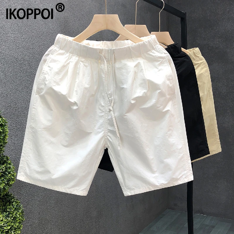 轻奢高端白色短裤男士夏季潮牌外穿透气休闲五分裤韩版百搭沙滩裤