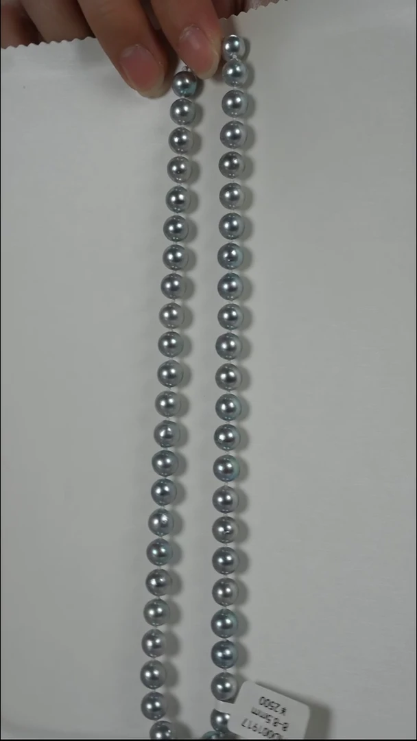 项链银S925镶嵌海水珍珠AK真多麻8-8.5mm