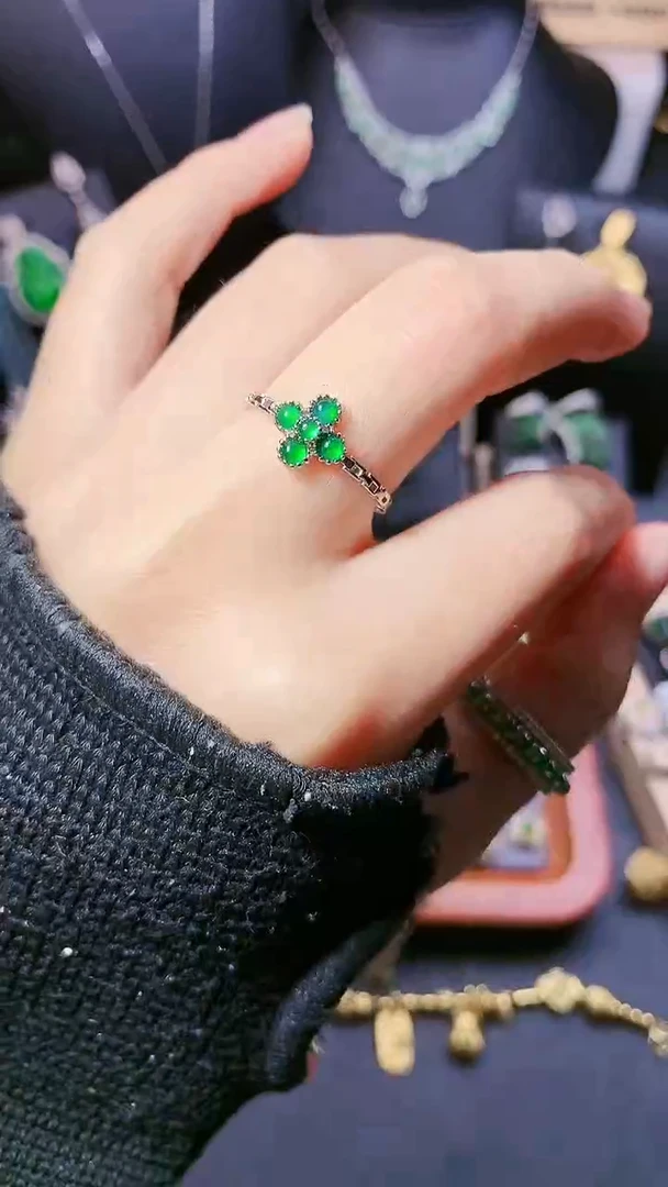 【闪购商品】翡翠戒指银S925镶嵌戒指