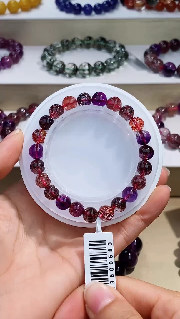 未镶嵌手串水晶黑加仑超七单圈8m+