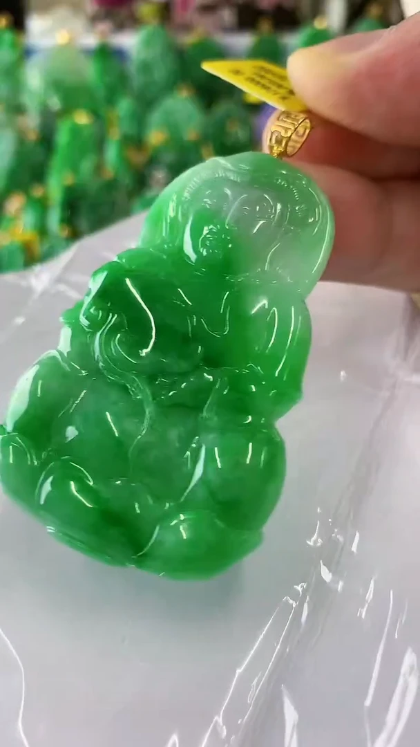 翡翠18K金镶嵌吊坠(不含链)挂件