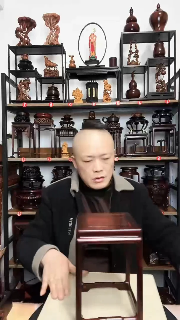 紫砂底座木14.5正方21.5高