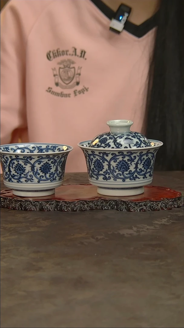 【闪购商品】青花手绘缠枝莲套组