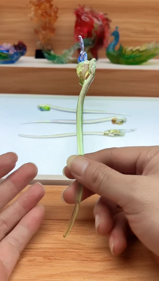 手工艺品琉璃彩色鹿头发簪